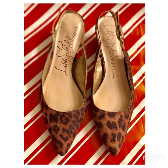 leopard slingback kitten heels